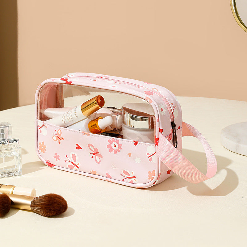Wholesale Transparent Makeup Bags with Large Capacity Travel PU Storage Bags